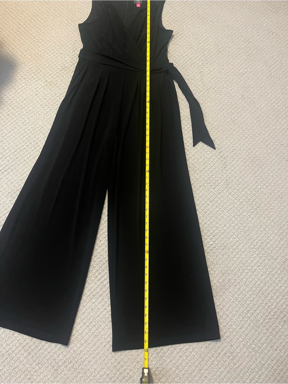 Vince Camuto Black Wide-Leg Jumpsuit with Self Tie - Picture 3 of 9